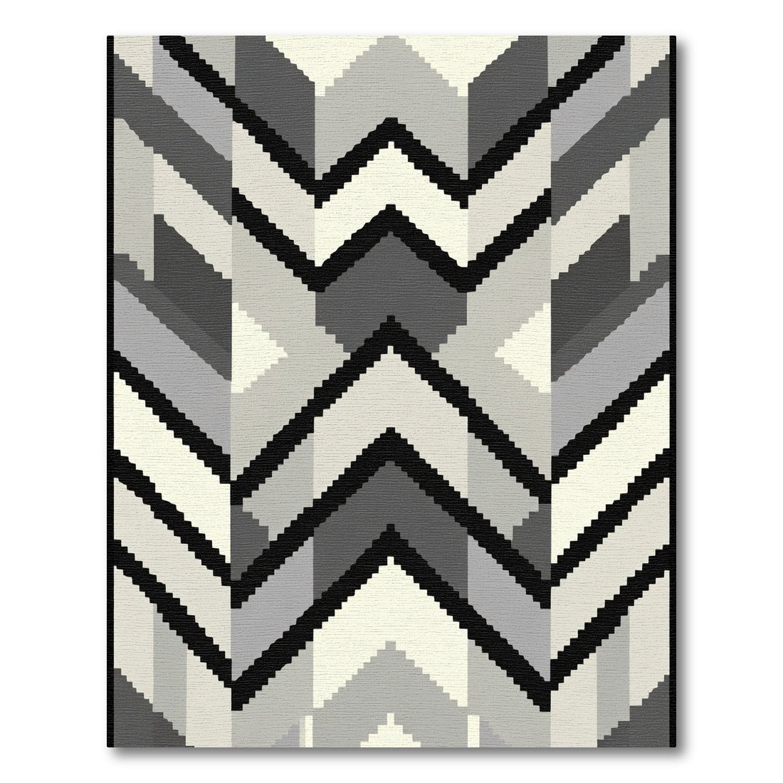 Modern Gray Chevron Staircase Rug