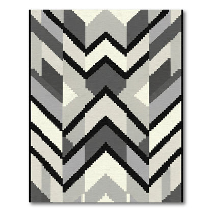Modern Gray Chevron Staircase Rug