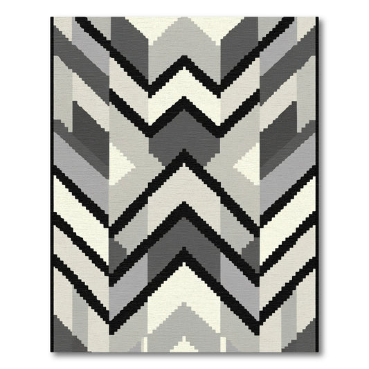 Modern Gray Chevron Staircase Rug