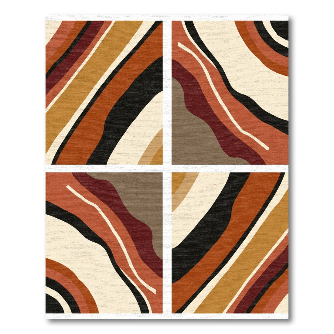 Terracotta Amber Wavy Stripe Rug