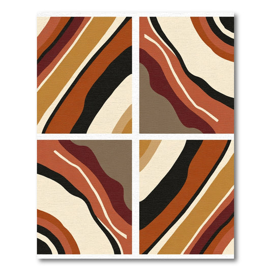 Terracotta Amber Wavy Stripe Rug