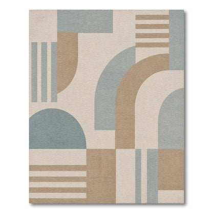 Beige and Neutral Geometric Arch Area Rug