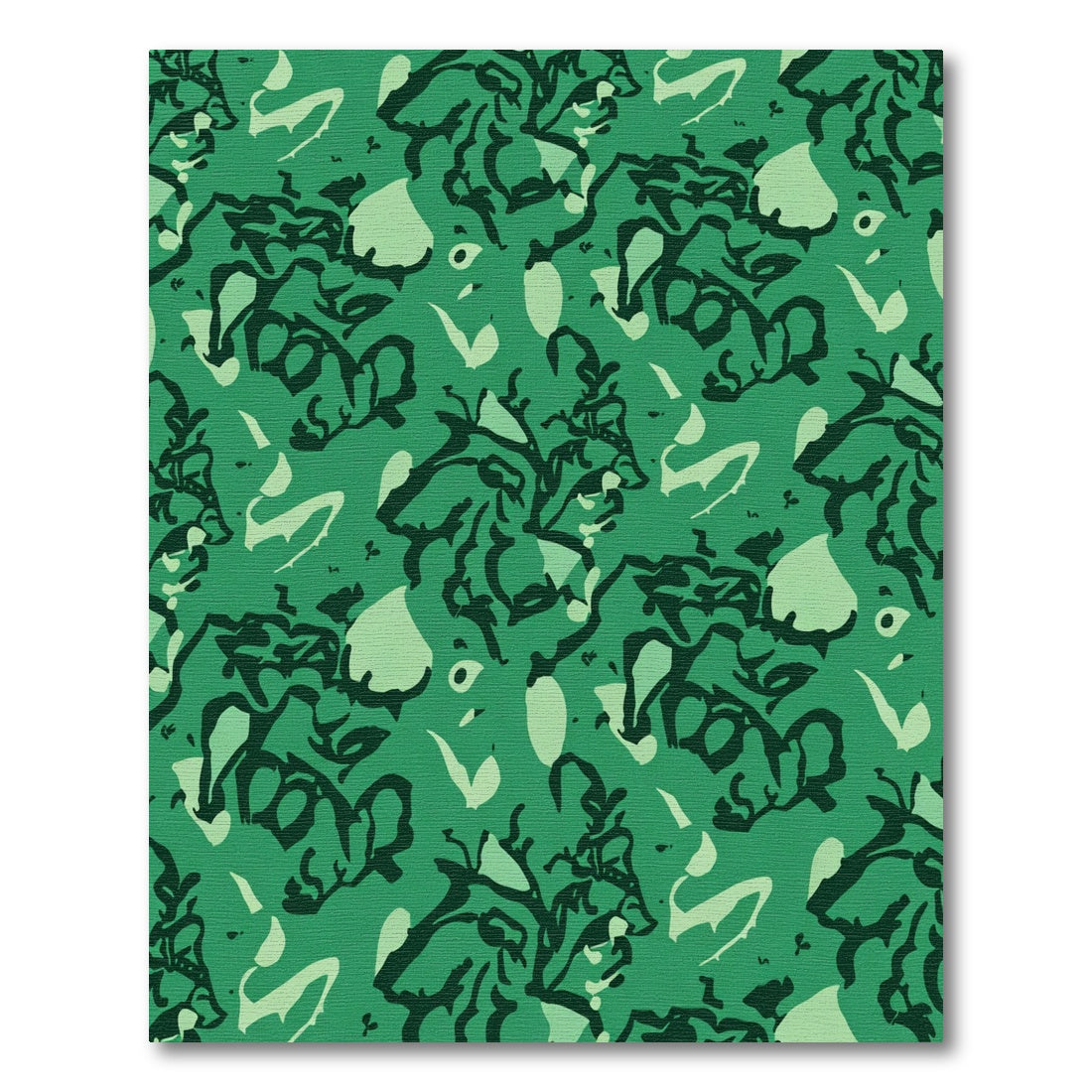 Earthy Green Abstract Organic Swirl Rug