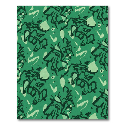 Earthy Green Abstract Organic Swirl Rug