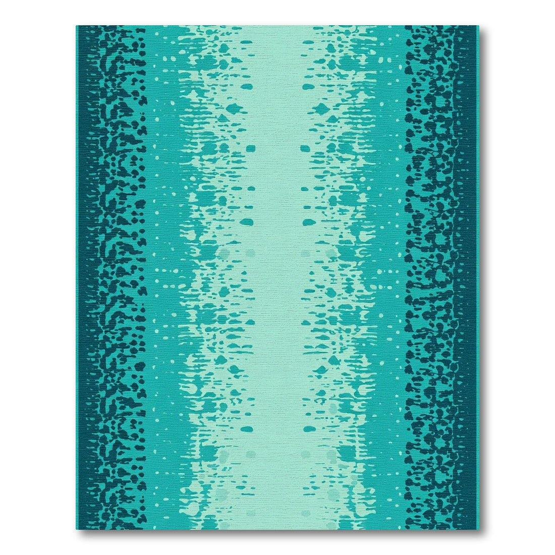 Deep Teal Gradient Speckled Stripe Rug