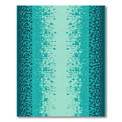 Deep Teal Gradient Speckled Stripe Rug