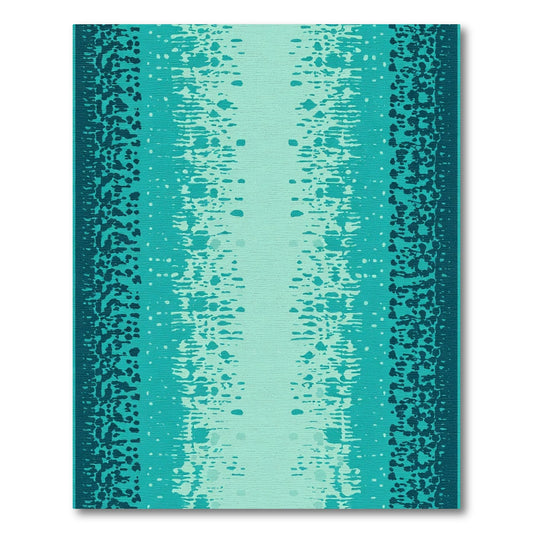 Deep Teal Gradient Speckled Stripe Rug