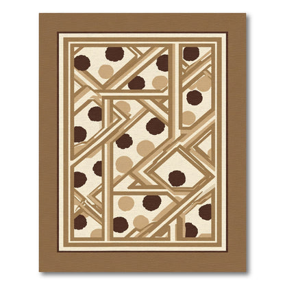 Brown Geometric Polka Dot Abstract Shapes Rug