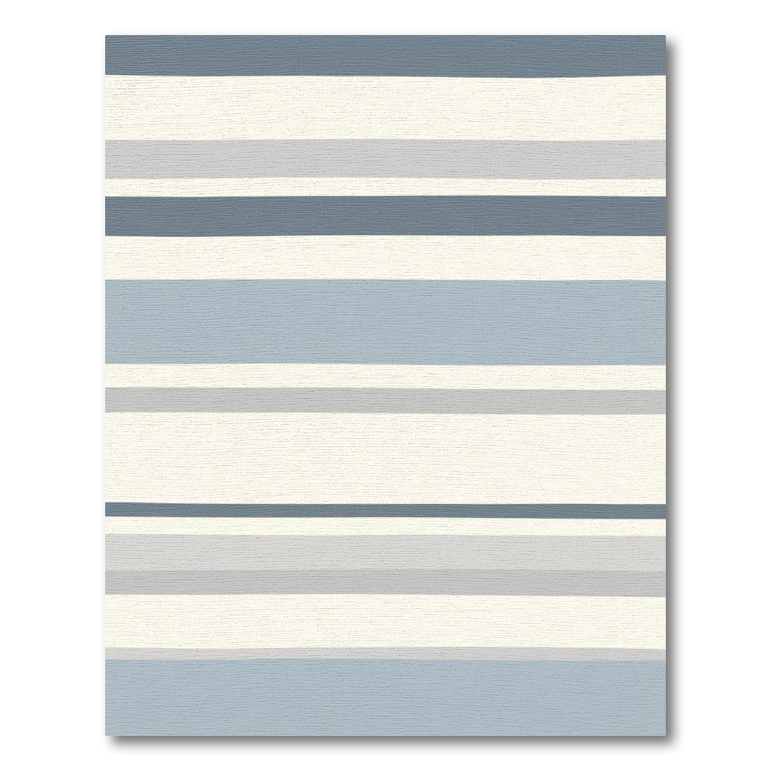Calm Blue Gray Horizontal Stripe Rug