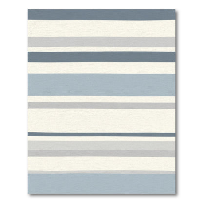 Calm Blue Gray Horizontal Stripe Rug
