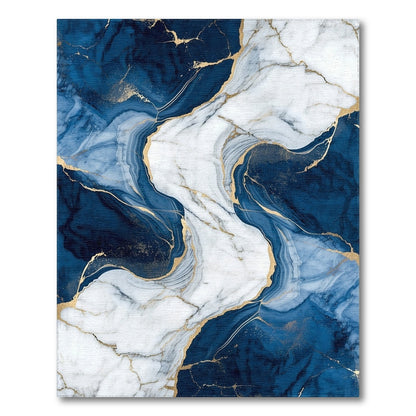 Navy Blue and Teal Navy Blue Gold Marble Abstract Area Rug