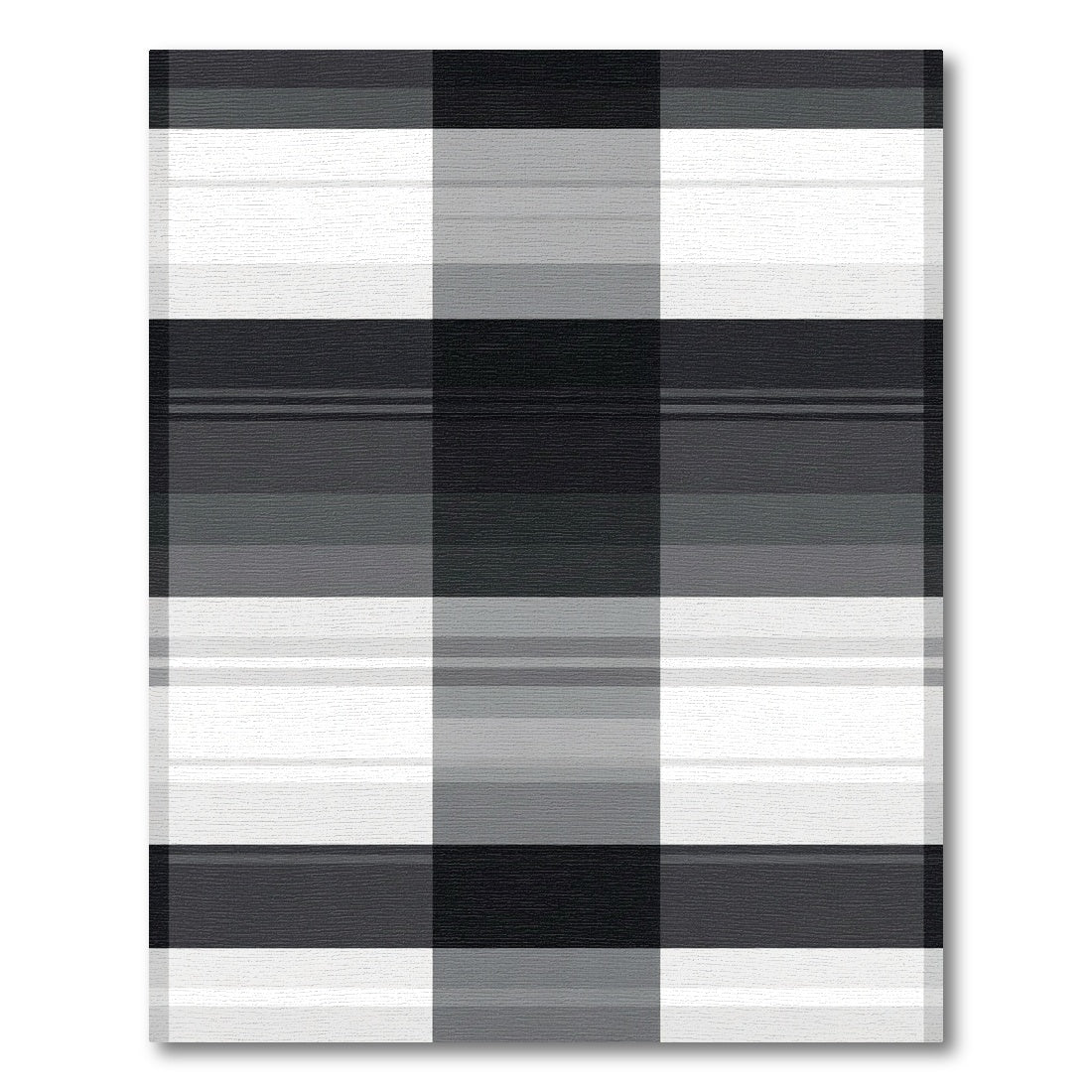 Monochromatic Gray Plaid Square Layer Rug