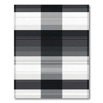 Monochromatic Gray Plaid Square Layer Rug