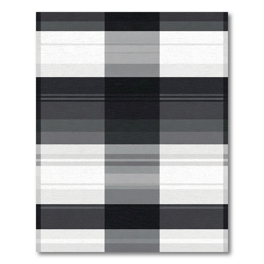 Monochromatic Gray Plaid Square Layer Rug