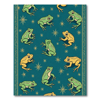 Green Yellow Frog Starburst Repeat Rug