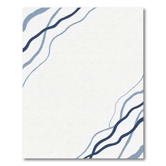 Abstract Navy Blue Organic Flow Rug