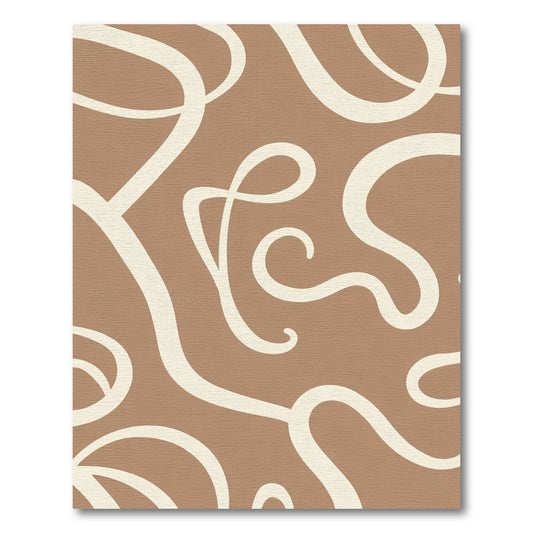 Neutral Beige Swirl Abstract Rug