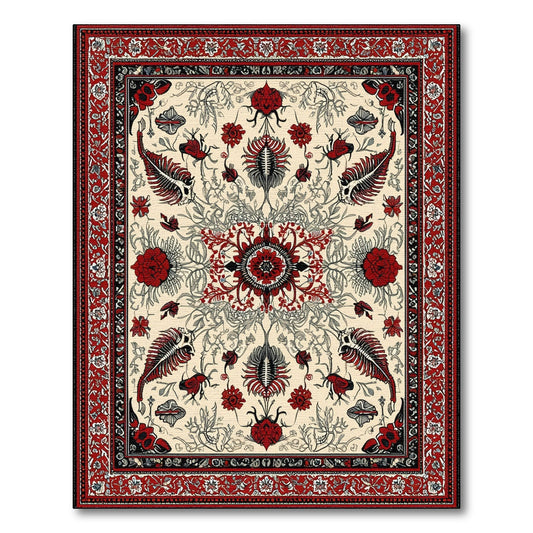 Red Persian Floral Area Rug