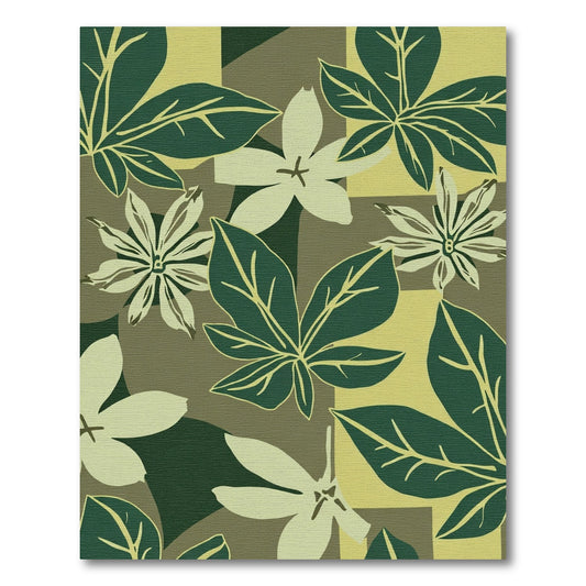 Deep Green Foliage And Blossom Composition Rug