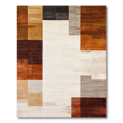 Modern Geometric Brown Tan Area Rug