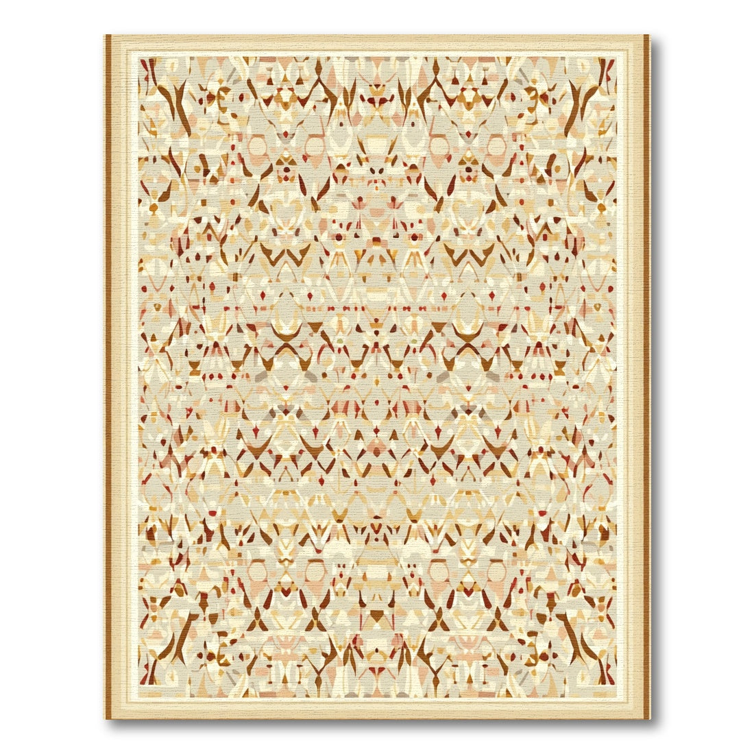 Earthy Tan Abstract Geometric Texture Rug