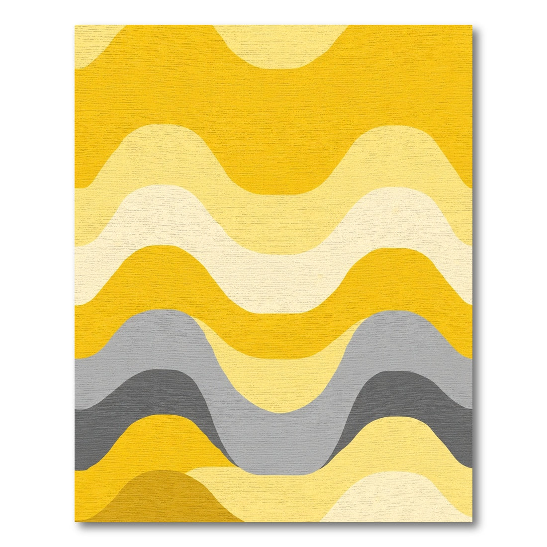 Golden Gray Abstract Wave Rug