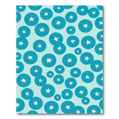 Teal Circle Starburst Overlay Rug
