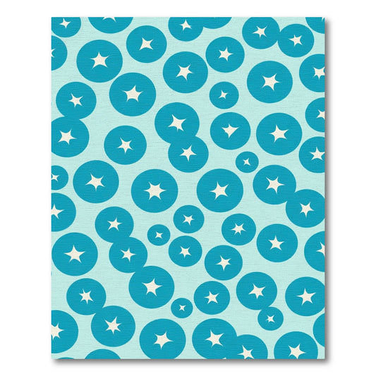 Teal Circle Starburst Overlay Rug