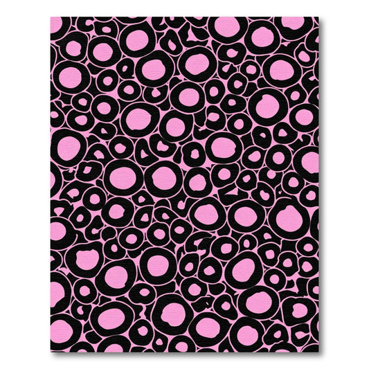 Pink Black Blobs Scatter Rug