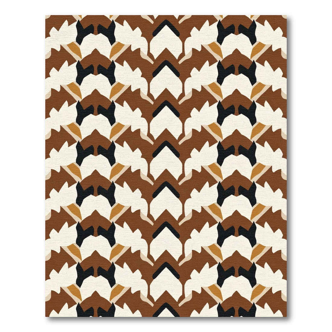 Fawn Brown Abstract Chevron Organic Rug