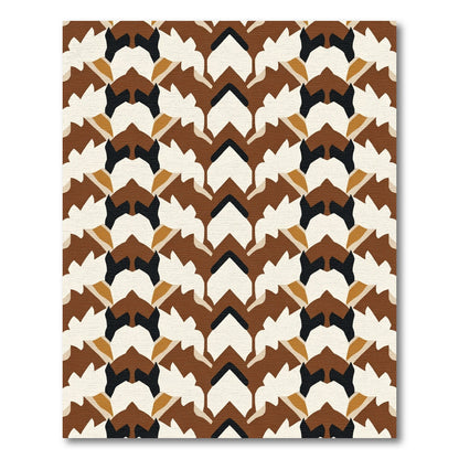 Fawn Brown Abstract Chevron Organic Rug