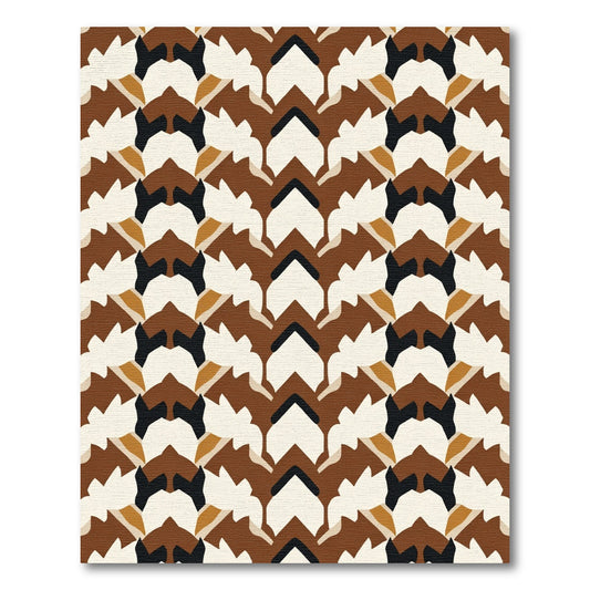 Fawn Brown Abstract Chevron Organic Rug