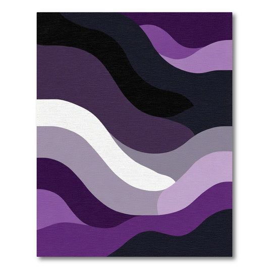 Deep Purple And White Wave Rug