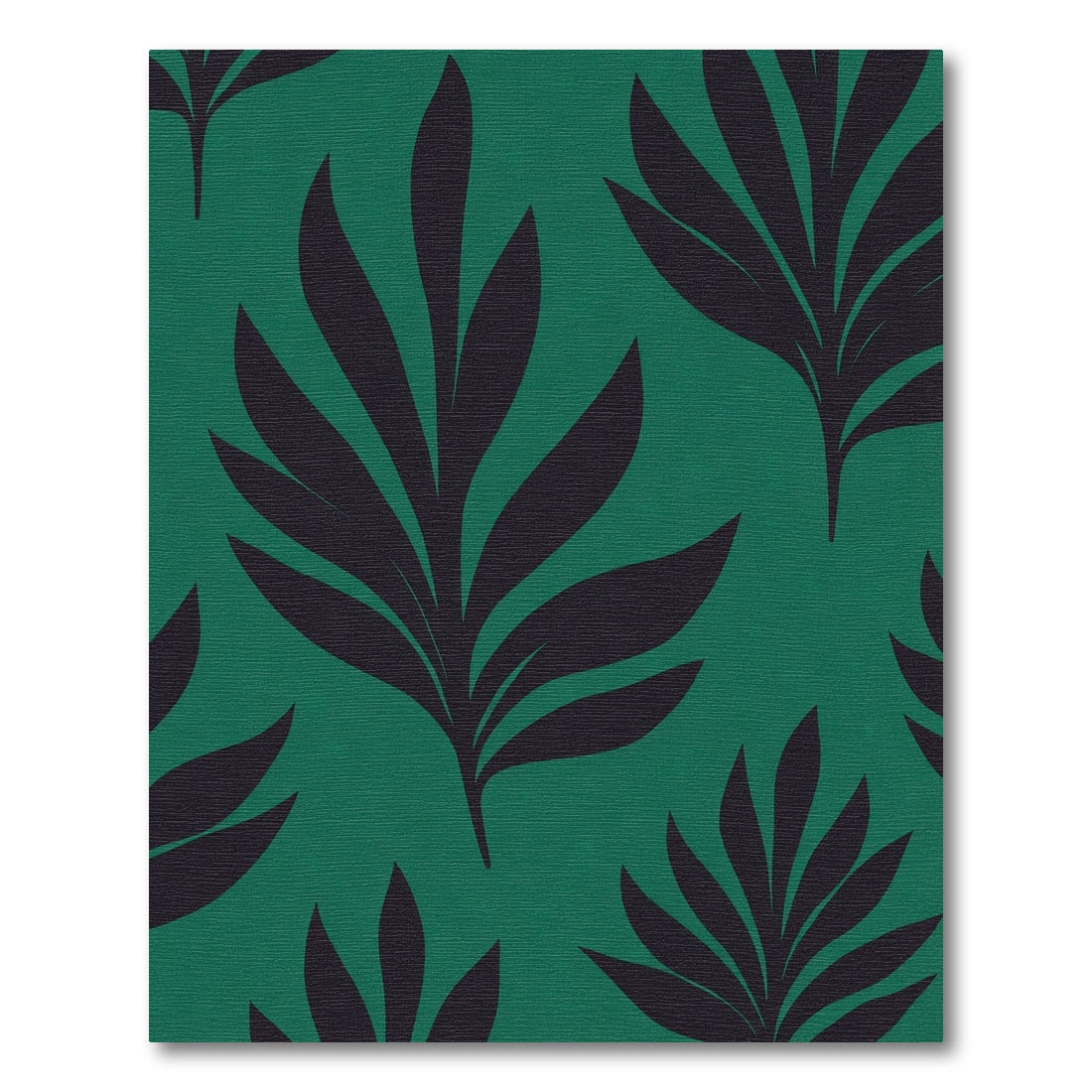 Deep Teal Fern Botanical Art Rug