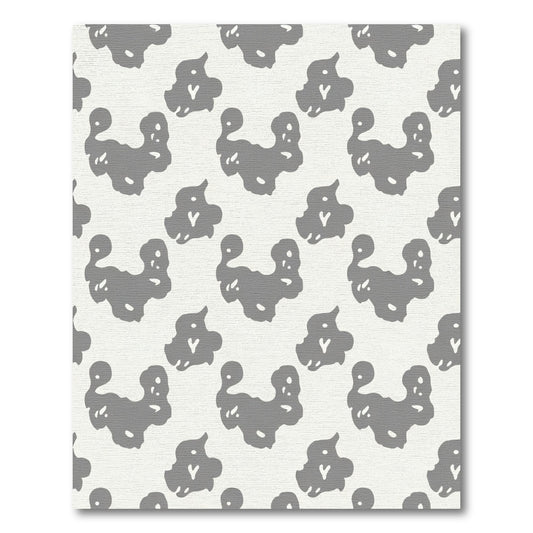 Gray Amoeba Scattered Organic Forms Rug