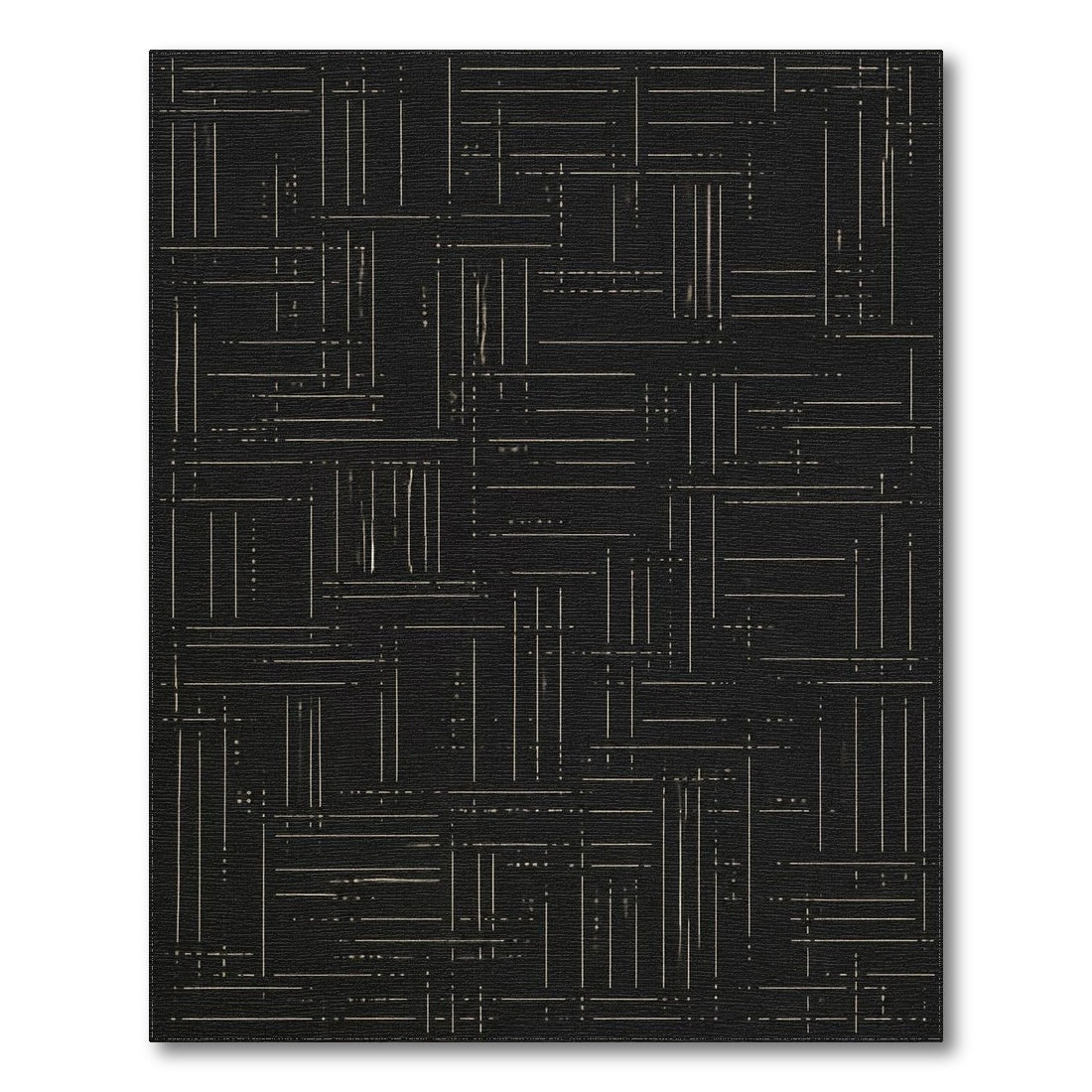 Geometric Modern Black and White Black White Geometric Line Area Rug