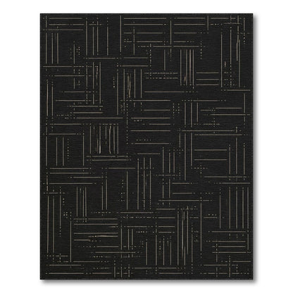 Geometric Modern Black and White Black White Geometric Line Area Rug
