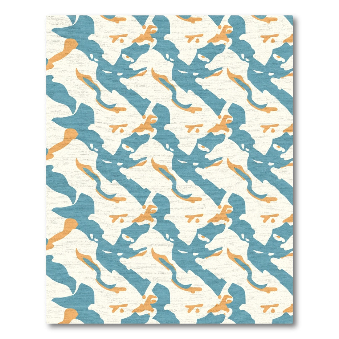 Abstract Swirl Blue Orange Cream Rug