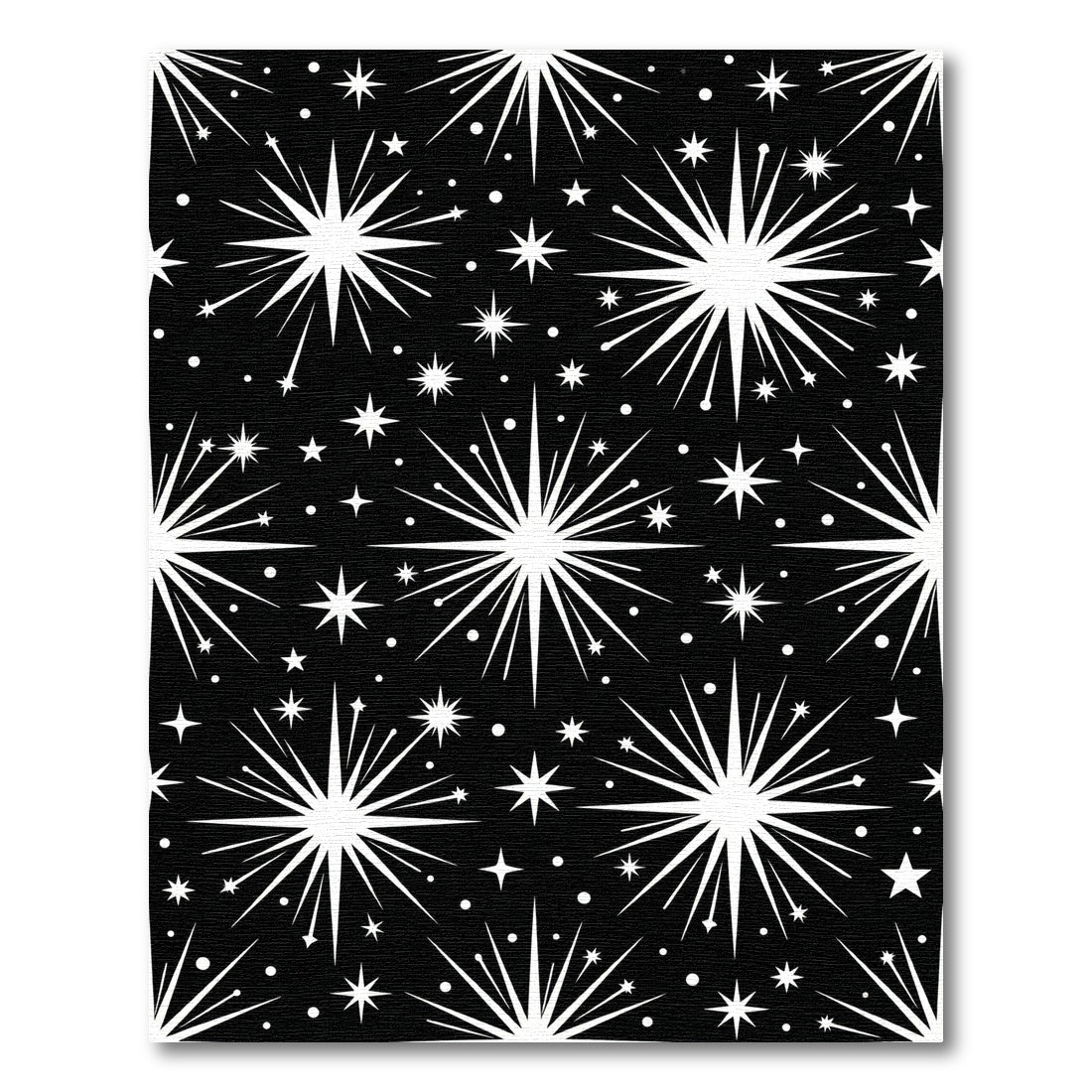 Black White Bursting Starry Night Rug