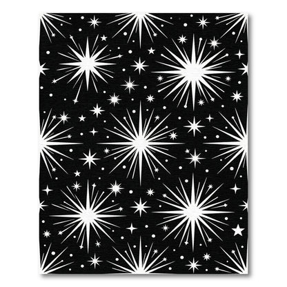 Black White Bursting Starry Night Rug