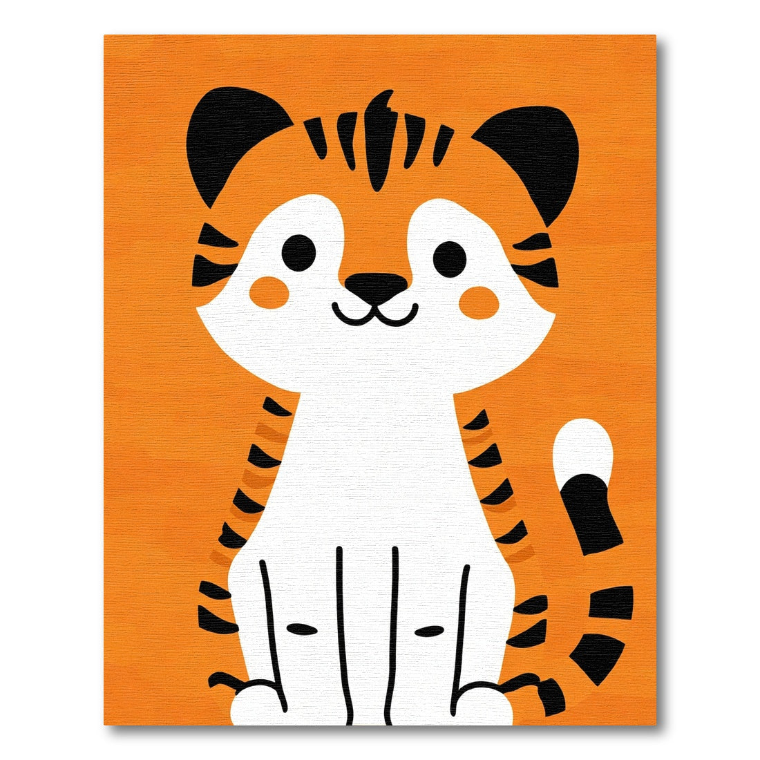 Cute Orange White Tiger Stripes Rug