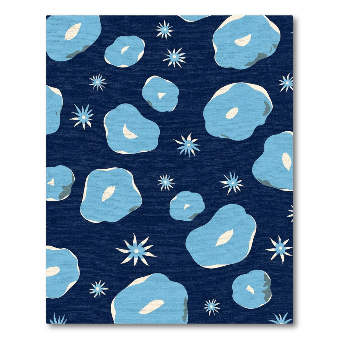 Light Blue Organic Starburst Navy Rug