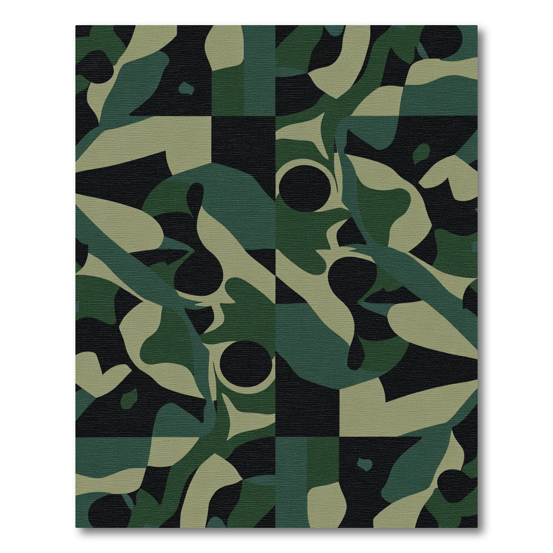 Abstract Camouflage Fluid Organic Composition Rug