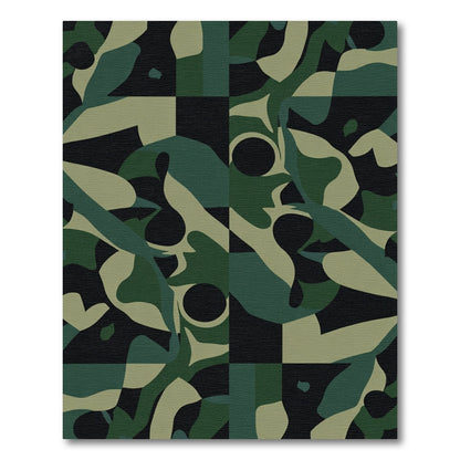 Abstract Camouflage Fluid Organic Composition Rug