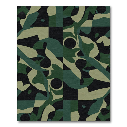 Abstract Camouflage Fluid Organic Composition Rug