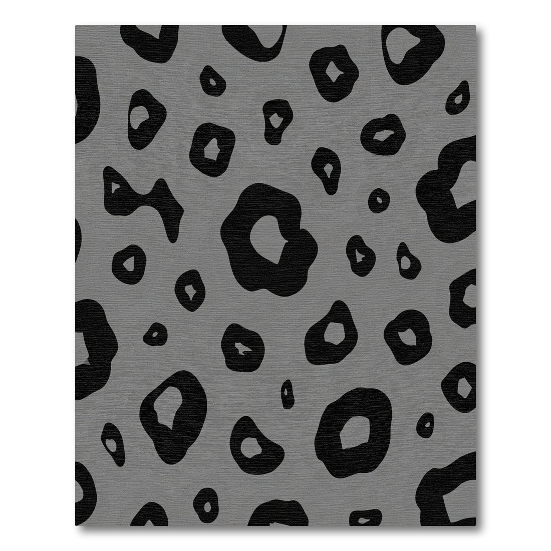 Classic Black Gray Leopard Spot Rug