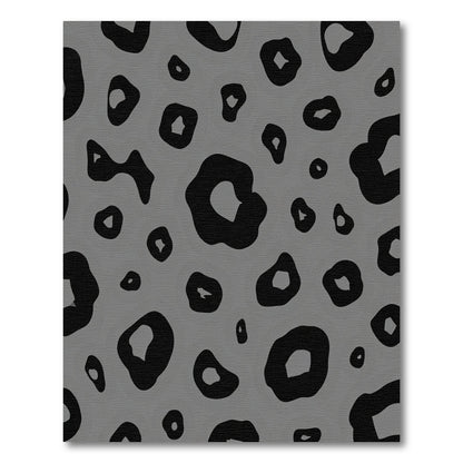 Classic Black Gray Leopard Spot Rug
