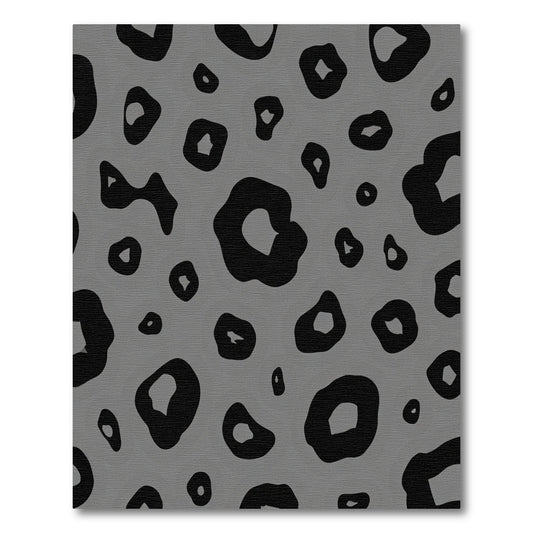 Classic Black Gray Leopard Spot Rug