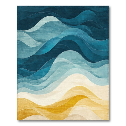 Gradient Navy Wave Beach Rug