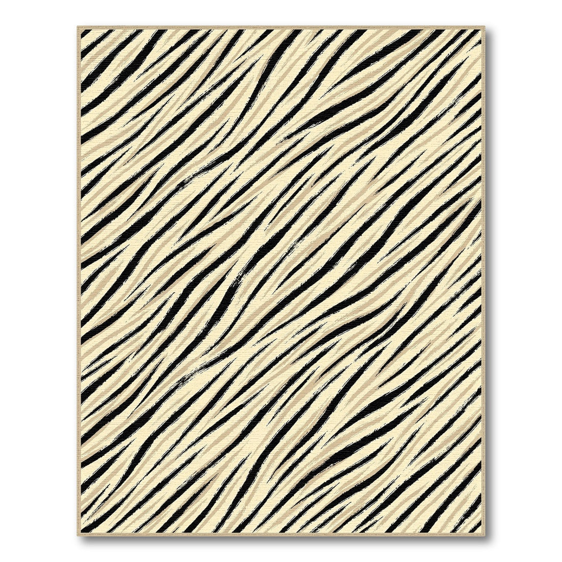 Zebra Stripe Beige Area Rug